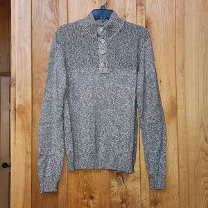 Flag & Anthem 100% Cotton Mock Neck Waffle Knit Sweater, Small, Brown White